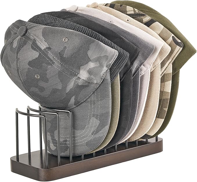 Mkono Hat Organizer for Baseball Caps, Set of 1 Hat Holder for 10 Baseball Caps, Tabletop Hat Rack Stand Hat Storage Display 