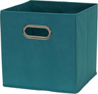 Household Essentials Fabric Storage Cubes 6 Pack – 11x11x11 Foldable Non-Woven Bins with Chipboard Sides & Grommet Handles – 