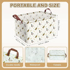 Cute Mallard Duck Storage Basket Waterproof Canvas Toy Storage Bin Mallard Duck Room Decor Collapsible Outdoor Basket with Le