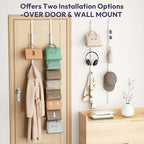 SWTYMIKI Over the Door Purse Organizer - 2 Packs Wall Mounted Purse Rack with 8 Hooks Design, Hanging Handbag Organizer Stora