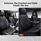 CAR PASS 3D Foam Mesh Leather Car Seat Covers Front Seats, Breathable Two Front Seat Cover for Cars, Comfortable Universal Fi
