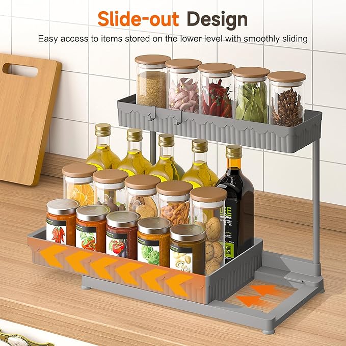 Sevenblue 3 Pack Multi-Purpose Under Sink Organizers and Storage, 2026 L-Shaped Pull Out Cabinet Organizer for Bathroom & Kit