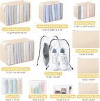 All-in-One 22 Pcs Packing Cubes for Travel Essentials –Includes Cubes,toothbrush covers，Silicone Bottle Cover,zipper bags, Ma