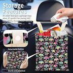 Hanging Car Garbage Bag, Cute Car Trash Can Bag, Automotive Accessories for Women Men Colorful Human Skull Star