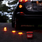 Marcala 3-Pack Emergency Lights for Vehicles | DOT Compliant Emergency Flares for Car with Batteries, Whistle & Case | LED Ro
