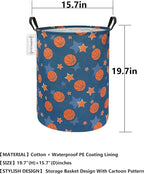 QUEENLALA Large Storage Basket,Laundry Hamper/Bathroom/Home Decor/Collapsible Round Storage Bin,Boys and Girls Hamper/Boxes/C