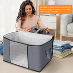 Fab totes 24 Gallons Clothes Storage, Foldable Thick Fabric Blanket Storage Bags, Containers for Organizing Bedroom, Closet, 