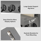 Lwenki Key Holder for Wall, Decorative Key and Mail Holder with Shelf Has Large Key Hooks for Bags, Coats, Umbrella – Paulown