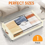 Under Bed Storage with Wheels 1Pack Underbed Storage with Clear Window&Label Under Bed Drawers Large Capacity Rolling Under B