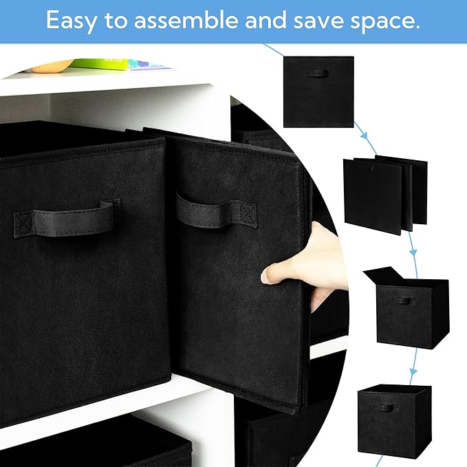Cupic Cupid 11 Inch Storage Cube, Fabric Cube Storage Bin with Handles, Storage Cube Organizer for Clothes and Toys, Collapsi