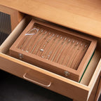 Frebeauty 15 Hooks Necklace Tray Velvet Neckalce Organizer with Clear Lid Lockable Necklace Holder Box Jewelry Organizer for 