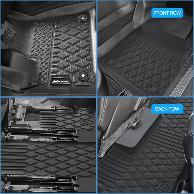 Nilight TPE Floor Mats for 2018 2019 2020 2021 2022 2023 2024 2025 Chevy Traverse Bucket Seats,All Weather Custom Fit Heavy Duty Floor Liners