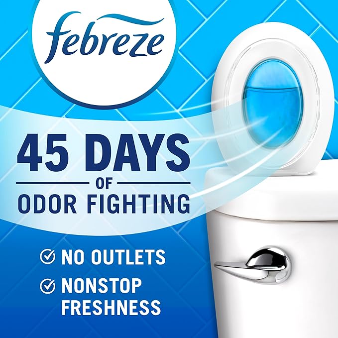 Febreze Bathroom Air Freshener, Odor-Fighting, Plug In Alternative, Air Fresheners for Home and Bathroom and Kitchen, Closet 