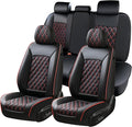 Huidasource Seat Covers, Nappa Leather Car Seat Covers, Velcro Adjustable, Compatible with Airbags, Armrests, Child Seat, Sea