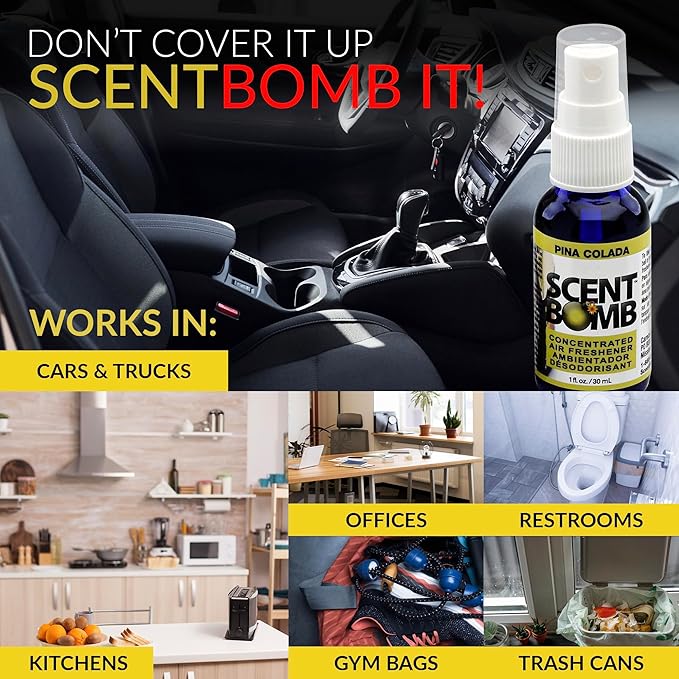 Scent Bomb Air Freshener Spray, Long-Lasting Odor Eliminator - Effective Deodorizer for Home & Car, Fresh Room Spray for Kitc
