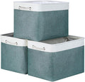 Bidtakay Large Storage Baskets for Shelves 3 Pack Fabric Storage Bins for Organizing Linen Collapsible Organizer for Closet-D