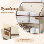Baby Nursery Over The Door Organizer – 5-Tier 10 Pocket Hanging Storage with Removable Diaper Caddy & 3 Sturdy Hooks, 55LBS C