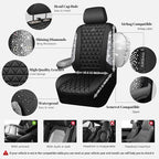 CAR PASS Bling Diamond Leather Car Seat Covers for 2 Front Interior Sets, Waterproof Shining Glitter Sparkly Crystal Universa
