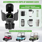 10L0L Golf Cart Propane Heater Holder for EZGO, Club Car and Yamaha, Adjustable Cup Holder Expander with Expandable Base, Fit