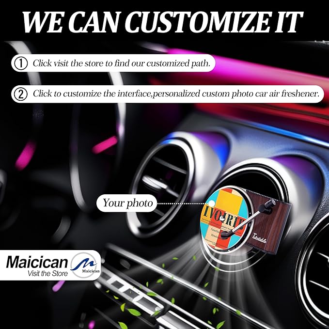 Maicican 12PCS Customizable Car Air Freshener Vent Clip, Pop Singer Album Cover Record Player Shape, Music Lover Gifts. (cust