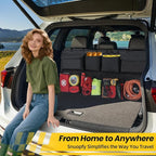 Car Backseat Hanging Trunk Organizer Extra-Long, 30% More Storage, 8 Large Pockets Car Storage Bag for SUV, Truck, Van - Super