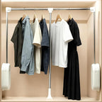 tonchean Heavy Duty Pull Down Closet Rod White, 60 Lbs Load Capacity, Adjustable 33-45 Inch Closet Rods for Hanging Clothes T