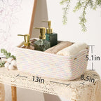 MiniArk Small Storage Baskets for Organizing | Closet Organizer Bins | Shelf Toy Basket | Woven Rope Baskets | Cube Decorativ
