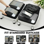 BAGAIL 9 Set Packing Cubes with Packing List Luggage Packing Organizers for Travel Accessories (Black)