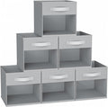 DIMJ 12.2 Inch Storage Cubes, 6 Pack Cube Storage Bins with Window, Fabric Storage Bins with Handle, Foldable Storage Cubes, 