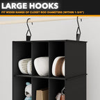 SpaceAid 2 Pack Hanging Closet Organizer and Storage with Dividers, 24 Compartments Hanging Shoe Shelves for Closet, Wardrobe