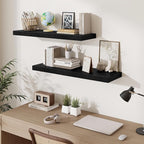 Fun Memories Floating Shelves for Wall 36 Inches, Wood Shelves with Invisible Bracket, 10" Deep Shelves Wall Mounted, Large W