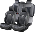 FLORICH Leather Seat Covers, Seat Covers Full Set, Car Seat Protectors 5 Seats, Automotive Seat Covers Fit for Most Cars Truc
