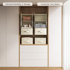 Vailando 3-Shelf Hanging Closet Organizer, Set of 2 Hanging Shelves with 2 Drawers for Wardrobe, Nursery, Baby Clothes Storag