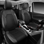 CAR PASS Leather Car Seat Covers Front Seats only, with Air Mesh Front Seat Covers Breathable, Cool Automotive Seat Covers 2 