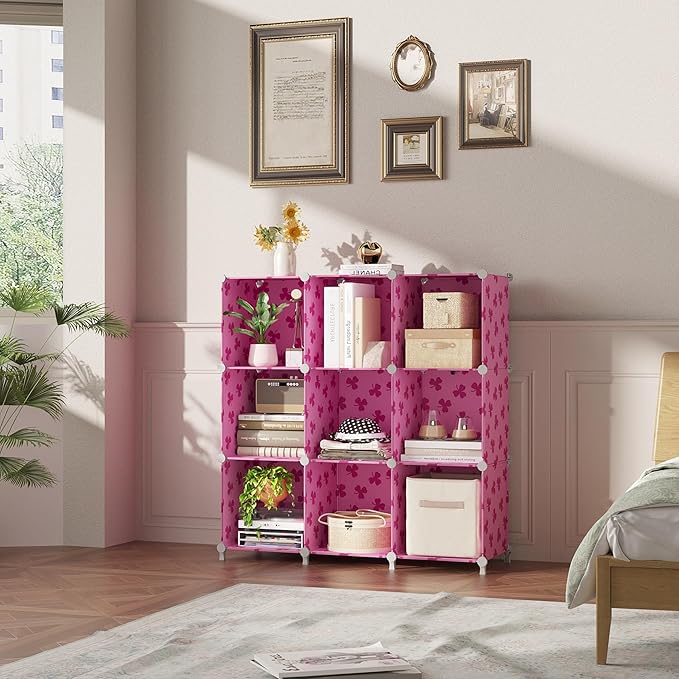 UNKU Cube Storage Organizer, 10 Cube Closet Organizer Storage Shelves, DIY Stackable Bookcase, Clothes Organizer Shelf for Cl