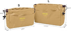 Vercord Canvas Handbag Organizers, Sturdy Purse Insert Organizer Bag in Bag, 10 Pockets Khaki Large
