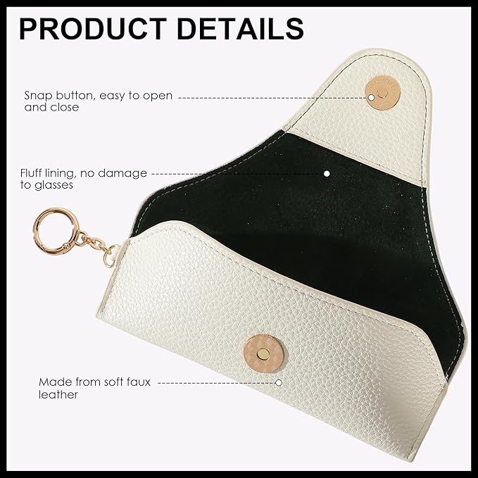 Magnetic Sunglass Holder for Car Visor, Travel Sunglasses Case with Clip for Purse, Eyeglasses Case