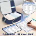 BAGAIL 6 Set Lightweight Compression Packing Cubes with Packing List, Anti-Tearing Expandable Organizer Bags for Travel, Navy