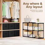 6 Cube Storage Organizer with Shelf Back to School Boxes 11 Inch Toy Storage Bins Closet Organizers Drawers Fabric Dresser fo