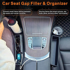 2 Pack Large Capacity Car Seat Gap Filler Organizer with Cup Holder PU Leather Automotive Consoles Storage Box in Between Truck Front Side Seats Catcher for Phone Auto Accessories Gifts for Women Men