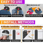 Hat Organizer for Baseball Caps, 2 Pack Hat Rack for Wall, Wall Mounted Adhesive Cap Rack, Hat Holder Hanger Hold Up to 20 Ca