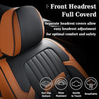 Coverado Car Seat Covers Full Set, Car Seat Protector Car Seat Cushion, Nappa Leather Seat Covers for Cars, Front and Back Se