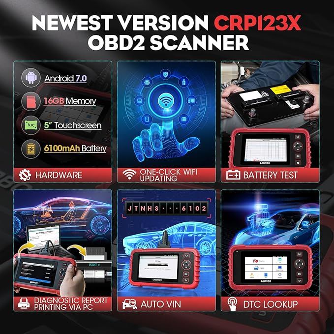 Launch OBD2 Scanner CRP123X Elite, 2026 Lifetime Update WiFi Scan Tool, Engine at SRS Airbag Scanner, 3 Resets Diagnostic