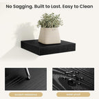 Fun Memories Floating Shelves for Wall, Rustic Wood Wall Mounted Shelves for Bathroom, Bedroom, Living Room & Kitchen, Storag