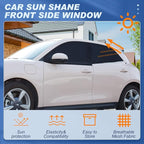 Tallew 4 Pcs Car Window Shades Screen Breathable Car Side Windows Shades Cover Mesh Front Rear Sun Universal Side Automotive Cover for Protection Camping Privacy Blackout(23-32 in, 35-53 in)