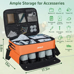 ANILD Golf Trunk Organizer, 2 Layer Golf Storage Case with Separate Ventilated Compartment for 2 Pair Shoes, for Balls, Tees,