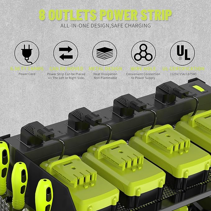 Heavy Duty Drill Holder & Power Tool Organizer Wall Mount, Metal Cordless Tool Organizer for Cordless Drill, Accessory Holder