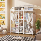 C&AHOME Wire Cube Storage, 4-Cube Storage Organizer Metal, C Grids Storage Bins Shelving, Modular Bookshelf Shelf, Closet Cab