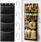 Criusia Over the Door Hanging Organizer, Extra-Large Door Storage Organizer with 4 Deep Mesh Pockets, Space-Saving Hanging St