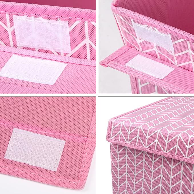 Mayniu Large Toy Storage Box Chest for Girls Kids, Sturdy Toy Box Bin Organizer Baskets with Lid for Living Room, Nursery, Cl